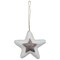 NorthLight 34300517 3.75 in. Star Hanging Christmas Ornament, White &#x26; Silver